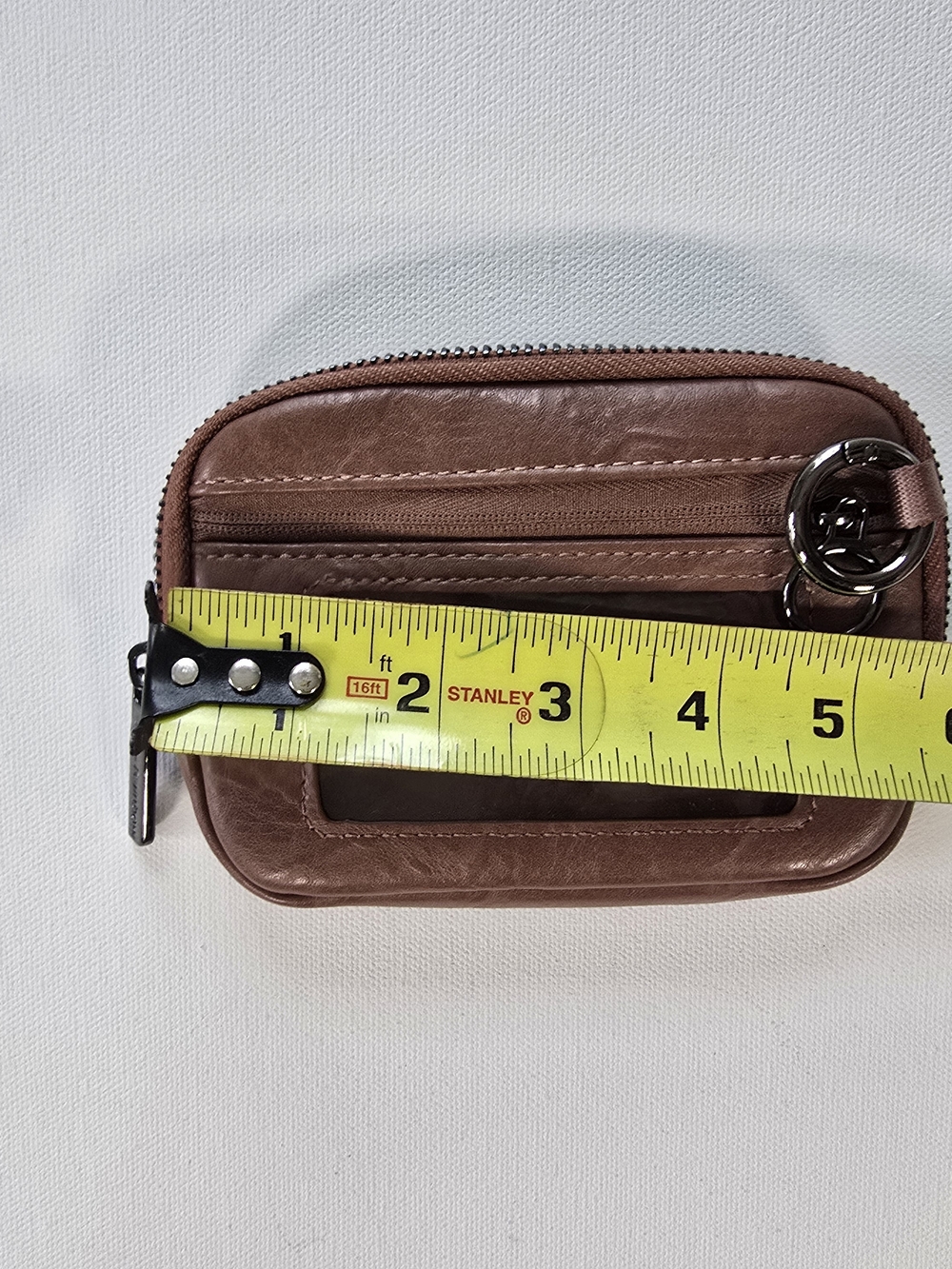Iris & Rainbow Brown Vegan  Leather Zip Wallet RFID - Picture 2 of 5